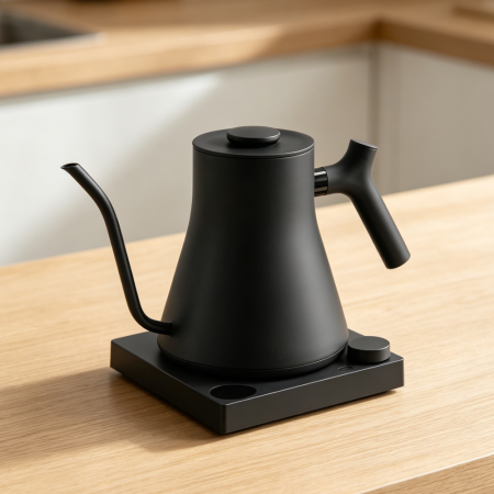 0.9L Matte Black Electric Gooseneck Kettle LCD Temp Control