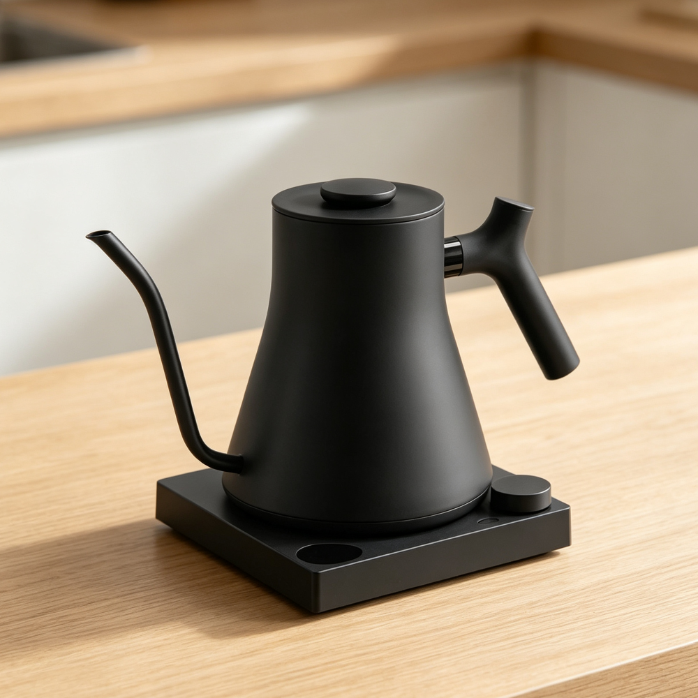 0.9L Matte Black Electric Gooseneck Kettle LCD Temp Control